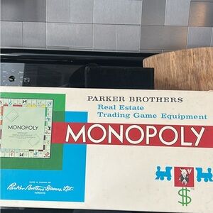 1960s Parker Brothers Monopoly Board Game - Classic Red and Blue Edition Compl